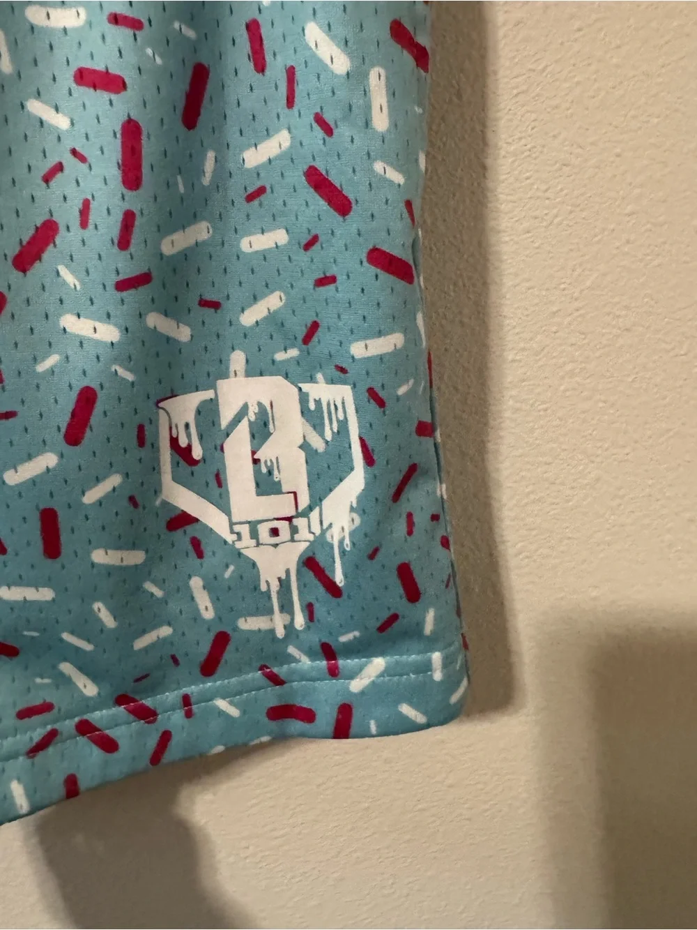 Baseball Lifestyle 101 Ice Cream Shorts Cotton Candy Blue Sprinkle Pockets-Small